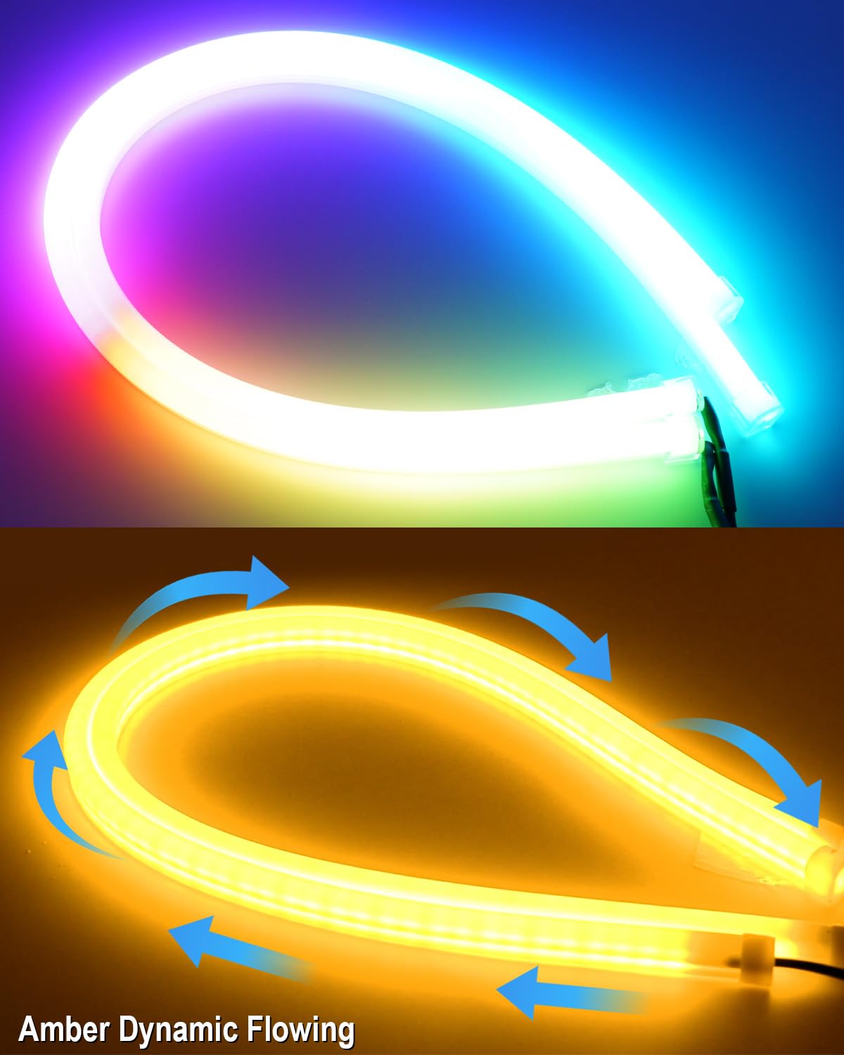 Qasim RGB DRL kit in silicone design for flexible headlight decoration