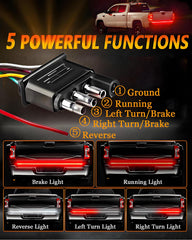 Qasim red and white LEDs indicate left and right turn signals for safer lane changes