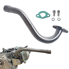 QASKEHKT exhaust header pipe for Predator 196cc shows precise fit and sturdy welds.