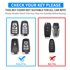 QBUC Bronco and F-150 leather key fob blue for easy identification