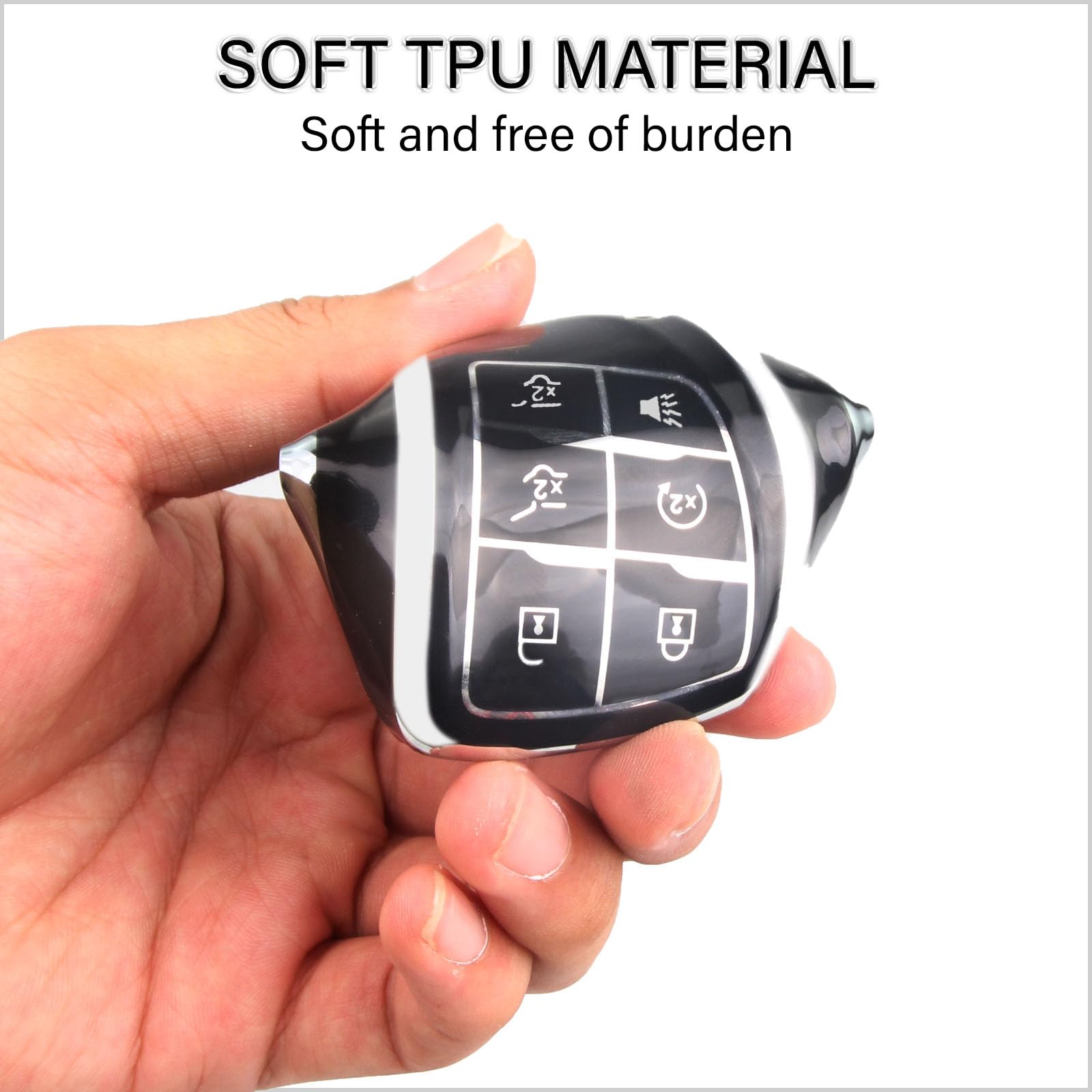 QBUC fob cover with chrome trim adds stylish protection and visibility.