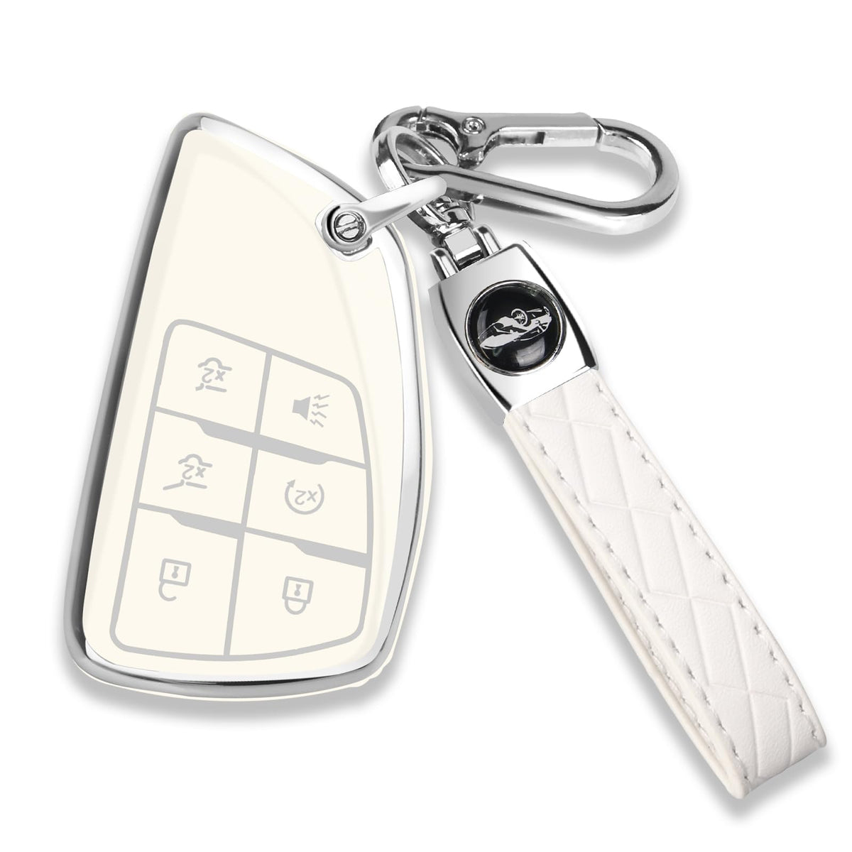 QBUC Chevy GMC key fob cover with soft TPU for comfortable grip and protection