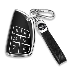 QBUC Chevy GMC key fob cover in soft TPU offers a comfortable grip and protection.