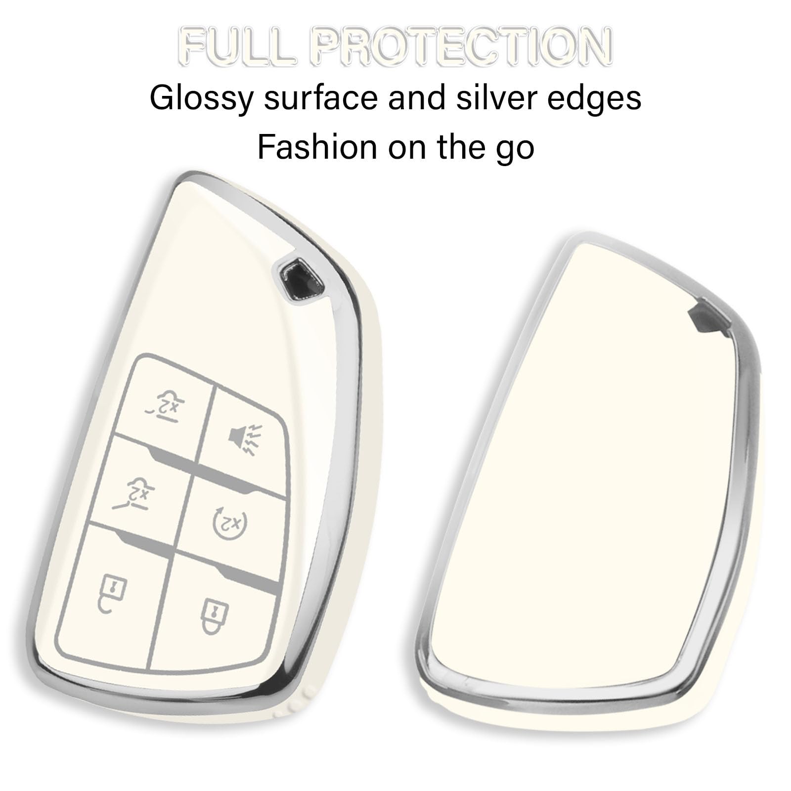 QBUC chrome trim white design enhances style and visibility