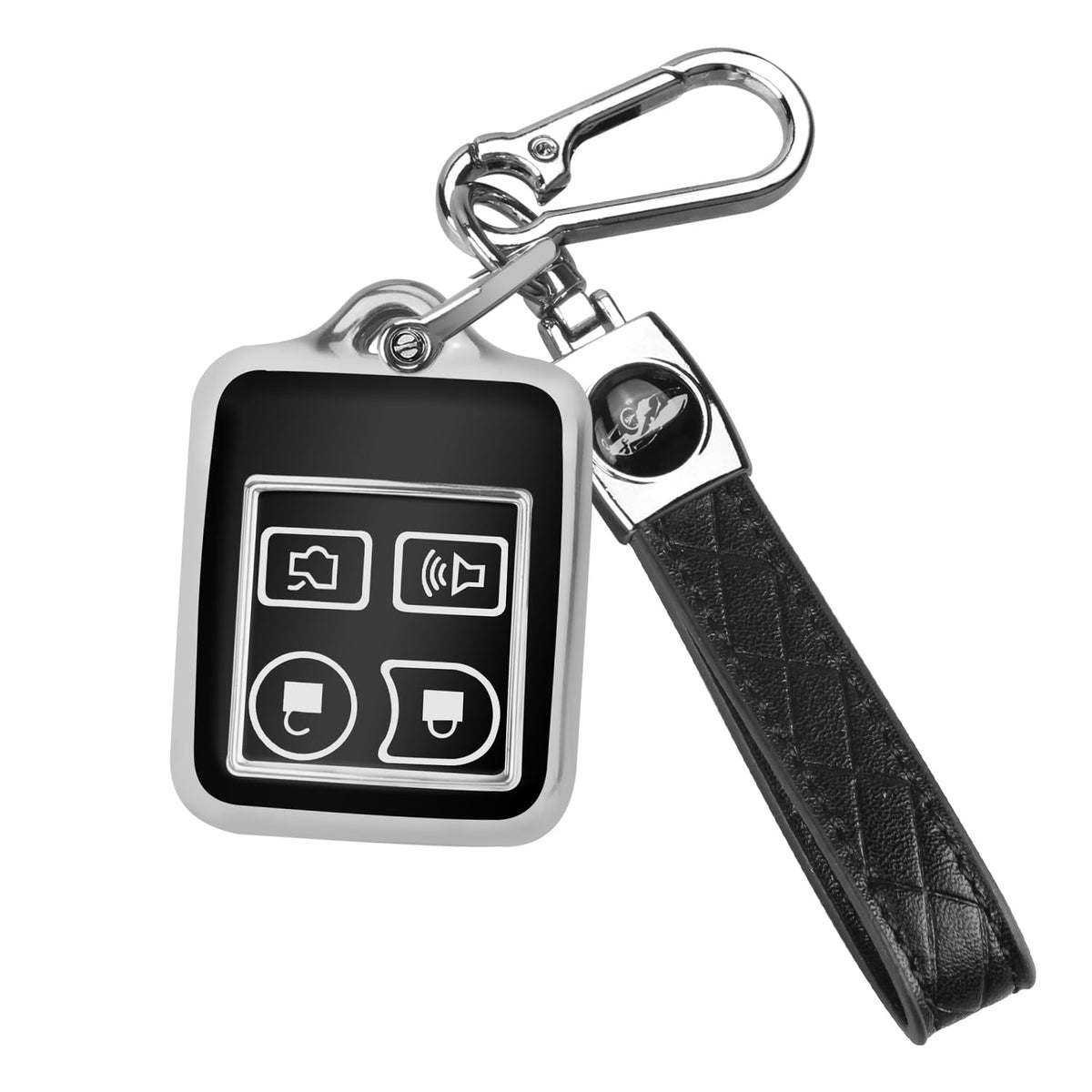 QBUC Ford key fob cover 4-buttons front view with precise fit and protection.