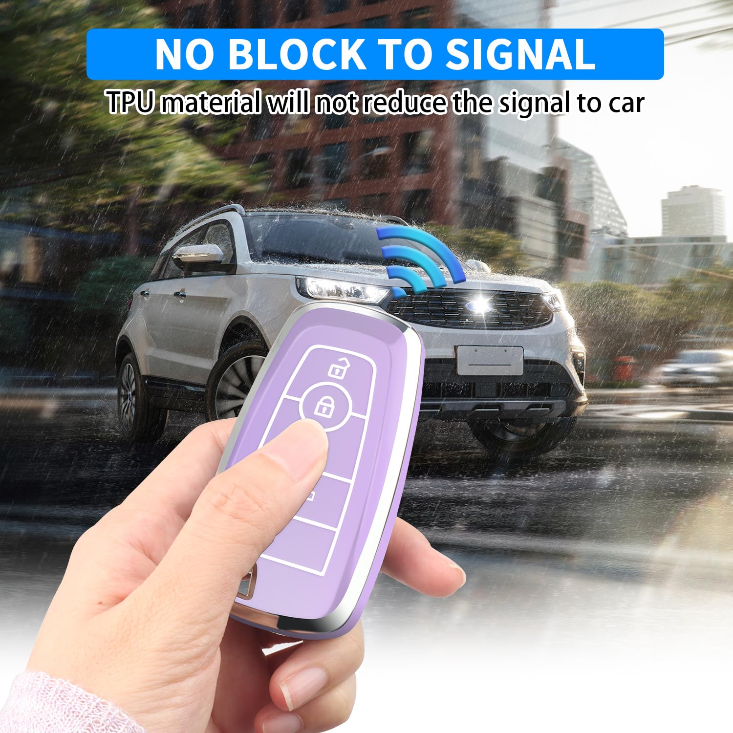 Elegant purple key skin adds a chic look to your key fob.
