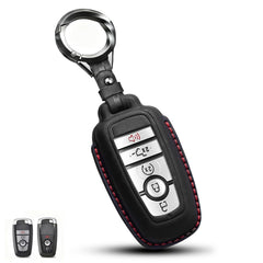 QBUC Ford key fob leather cover front view protects keys