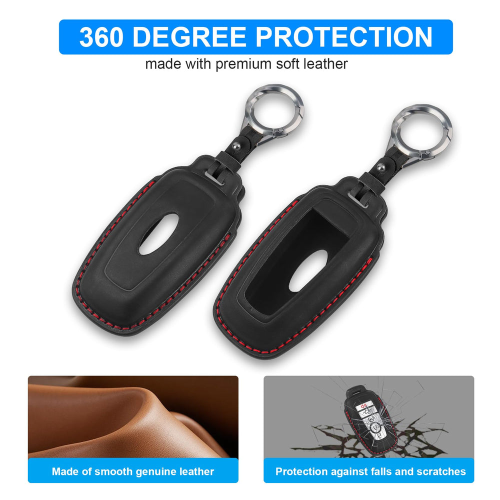 QBUC leather cover with keychain for easy carrying