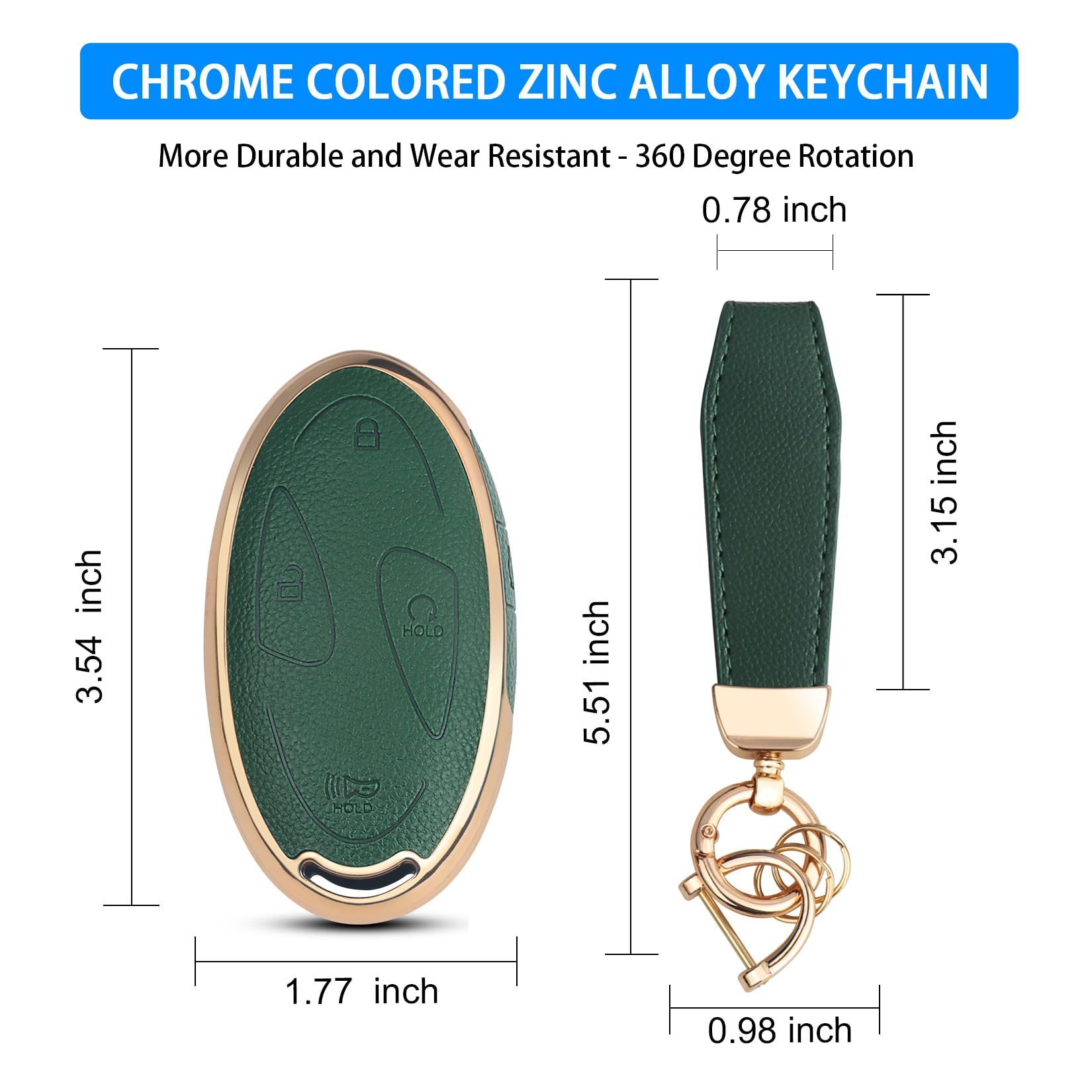 Front and back 360-degree protection for Hyundai key fob against impact and scratches.