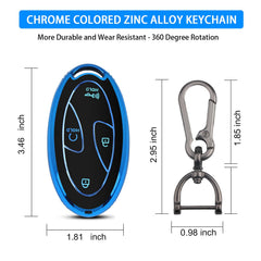 QBUC Hyundai Elantra blue key fob cover with precise 1:1 molding fit
