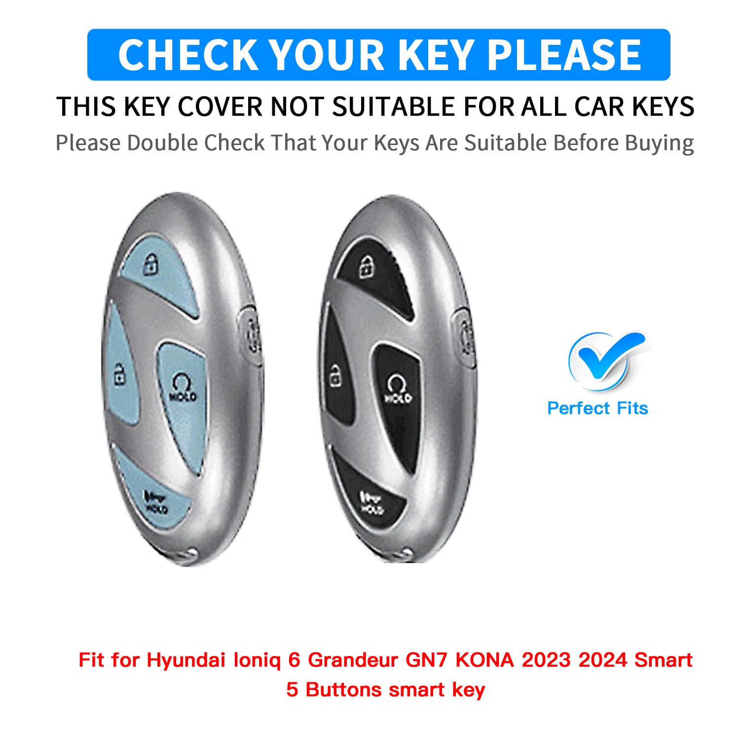 QBUC Hyundai Ioniq6 key fob red cover maintains signal access and stylish protection.