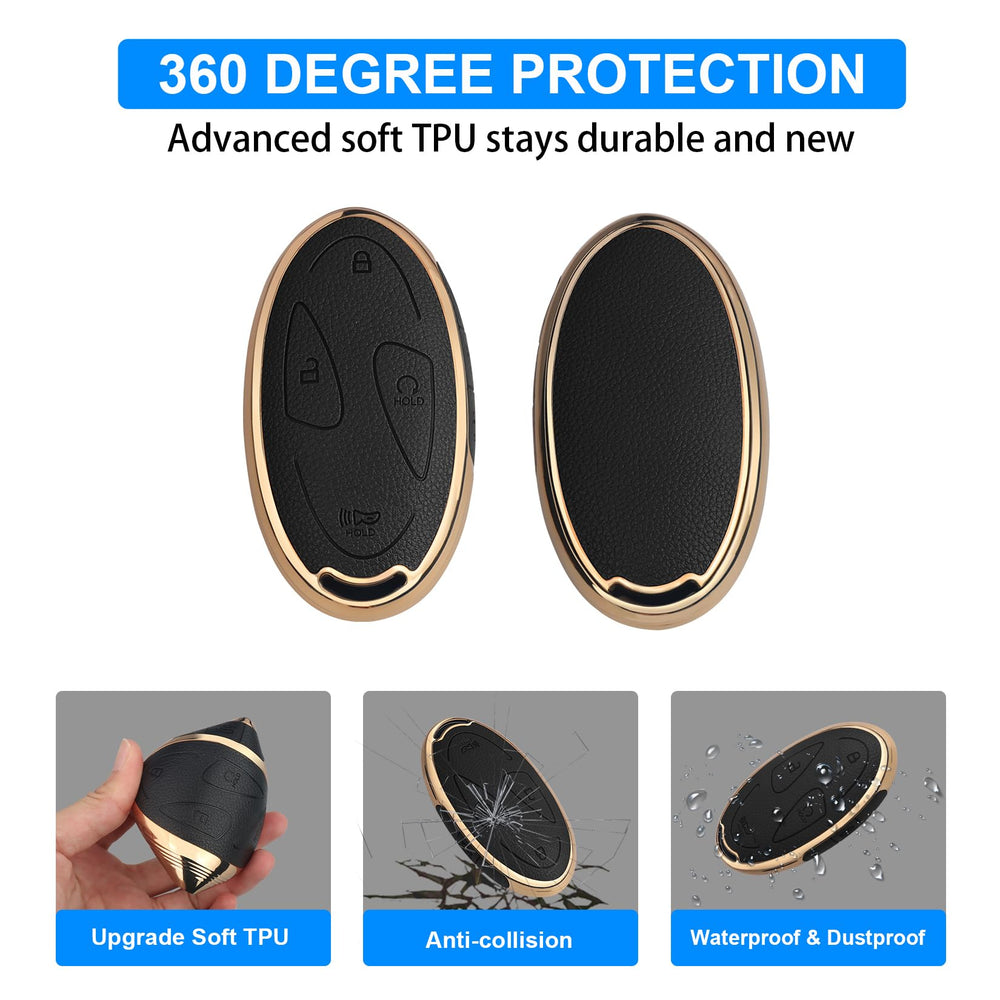 Package includes key fob cover, keychain, and mini screwdriver for QBUC Hyundai