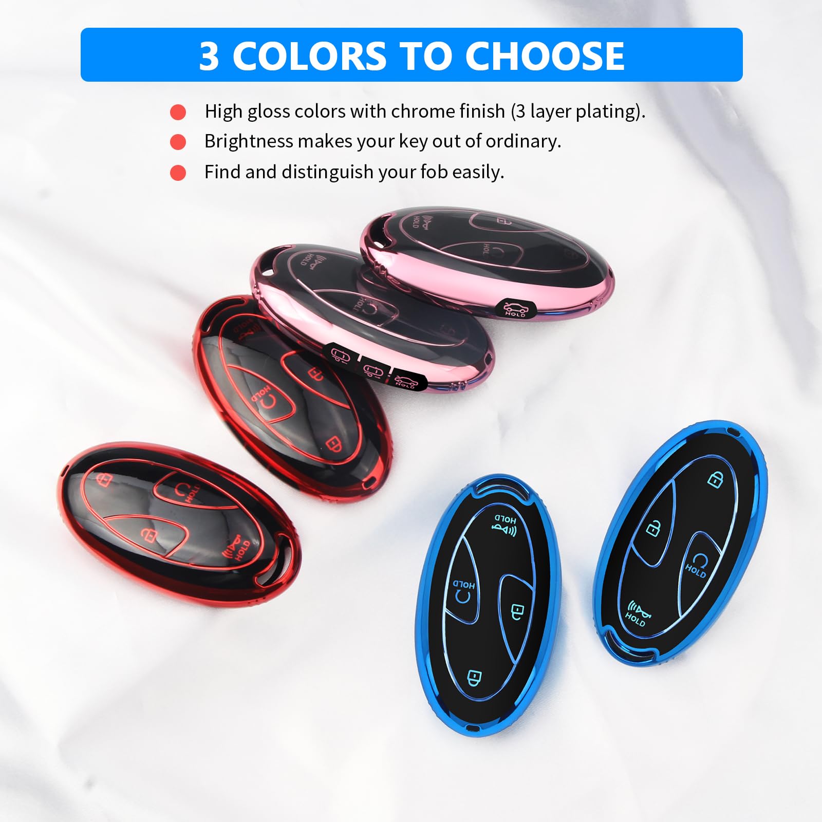 QBUC Hyundai Sonata blue key case for elegant protection