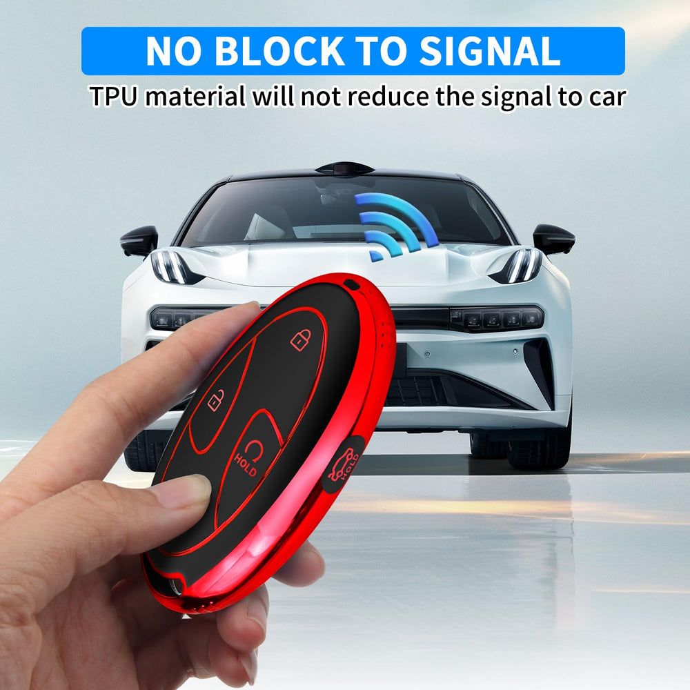 QBUC Hyundai Sonata key fob cover red offers 1:1 button fit.