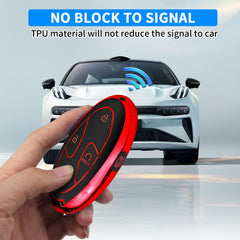 QBUC Hyundai Sonata key fob cover red offers 1:1 button fit.