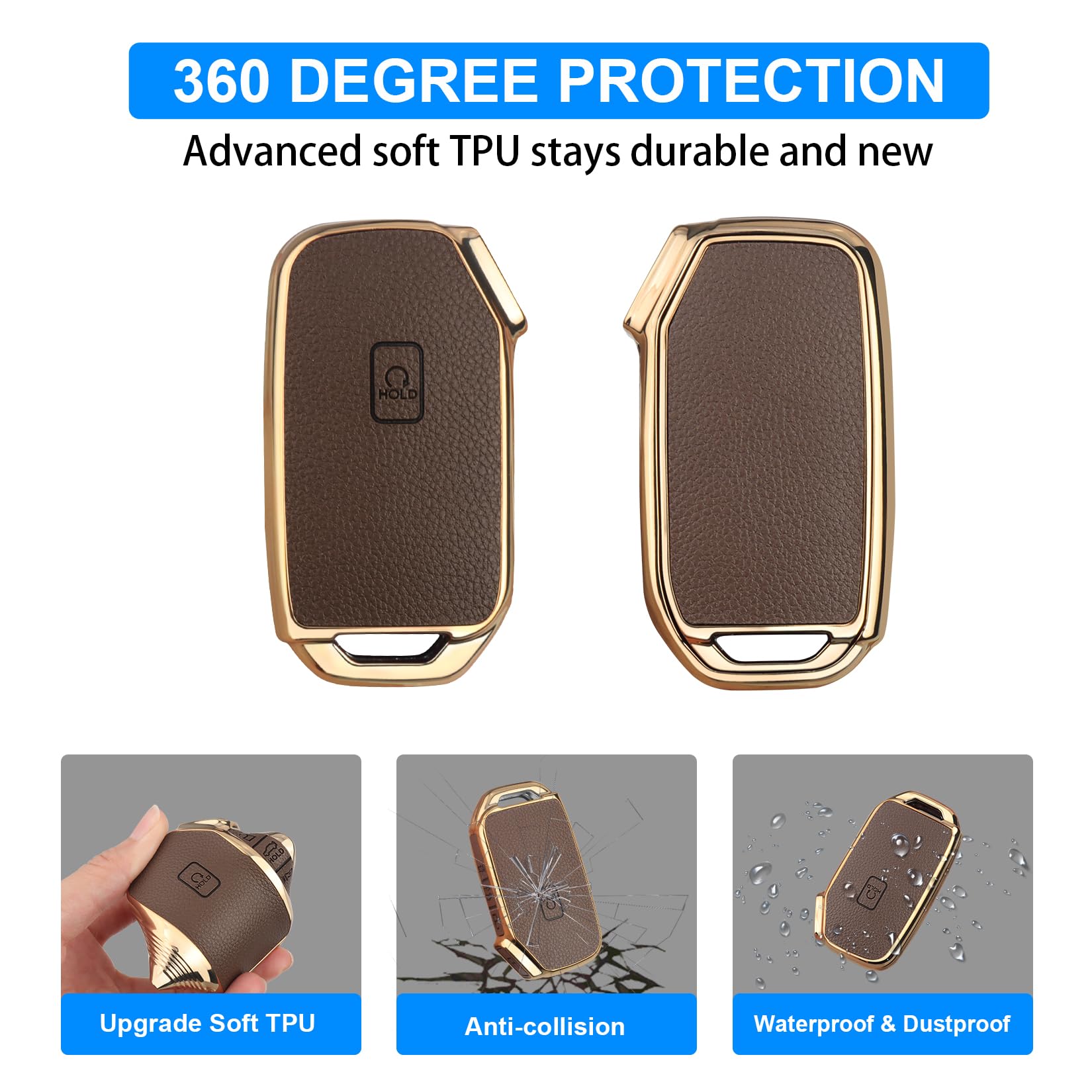 QBUC Kia K5 brown leather cover with premium look