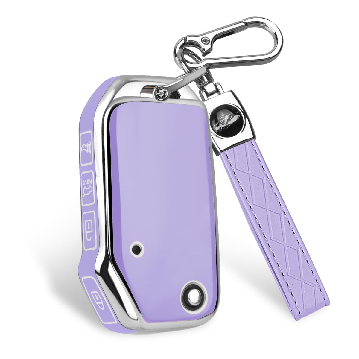 QBUC Kia key fob cover cerato fit in S-Purple protects your key while keeping button access