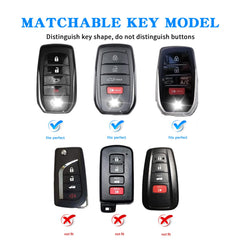 QBUC Toyota key fob cover in silver, back view showing full wrap protective shell.