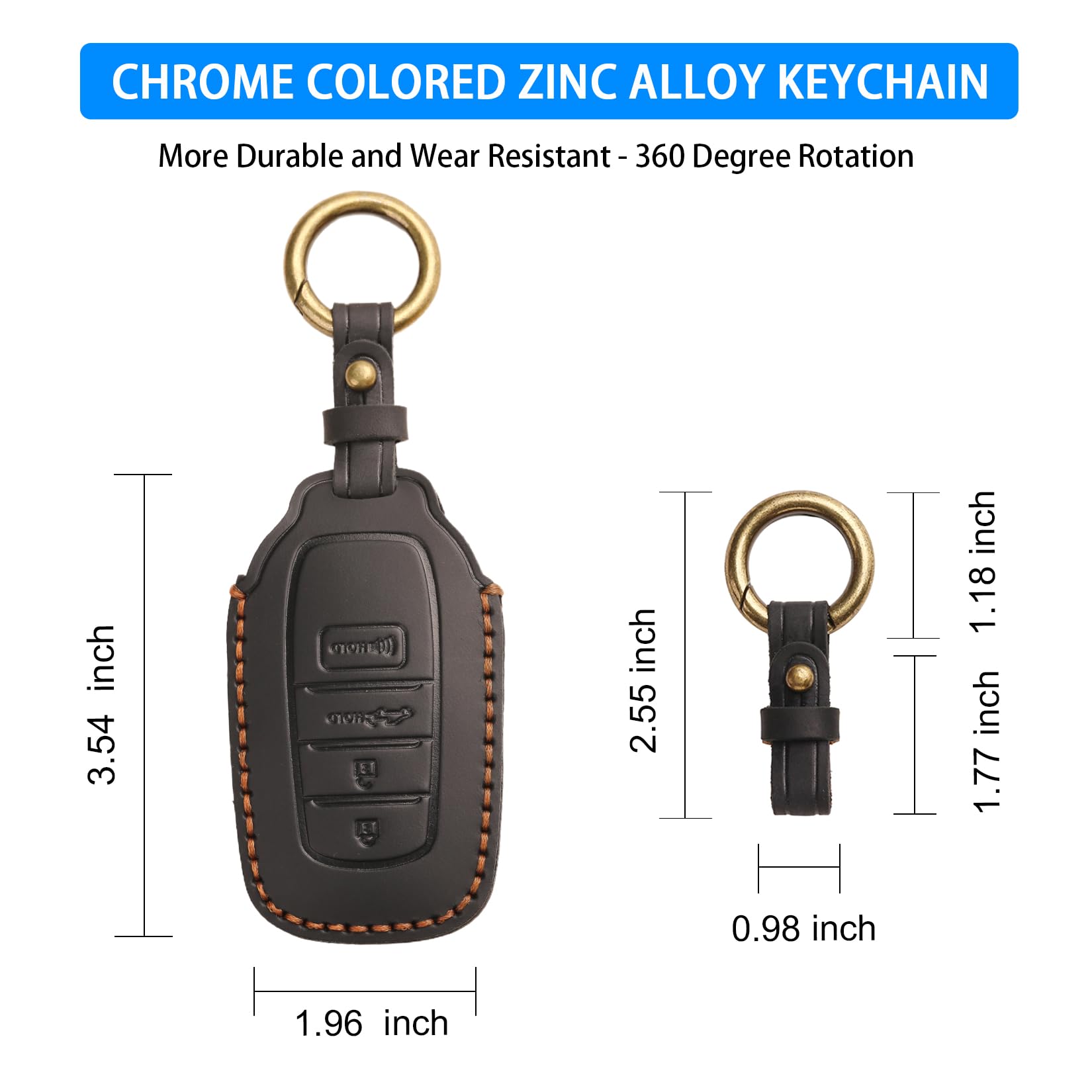QBUC leather key fob cover for Corolla adds timeless retro chic.