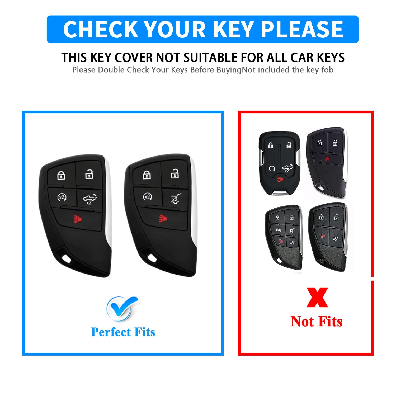 QBUC zinc alloy key protector for Chevrolet Tahoe with durable, stylish protection