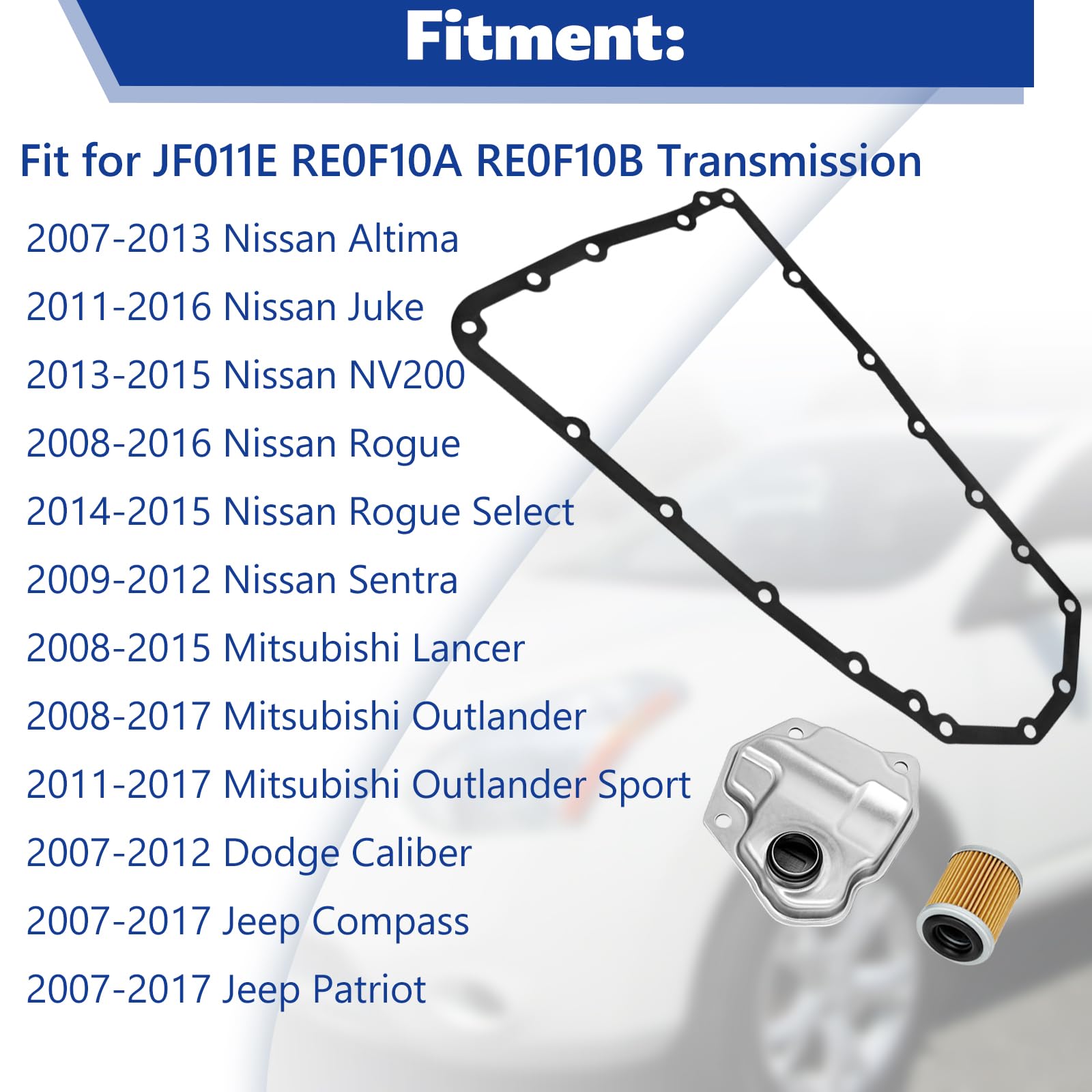 QFISH JF011E CVT kit installation parts laid out for reference.