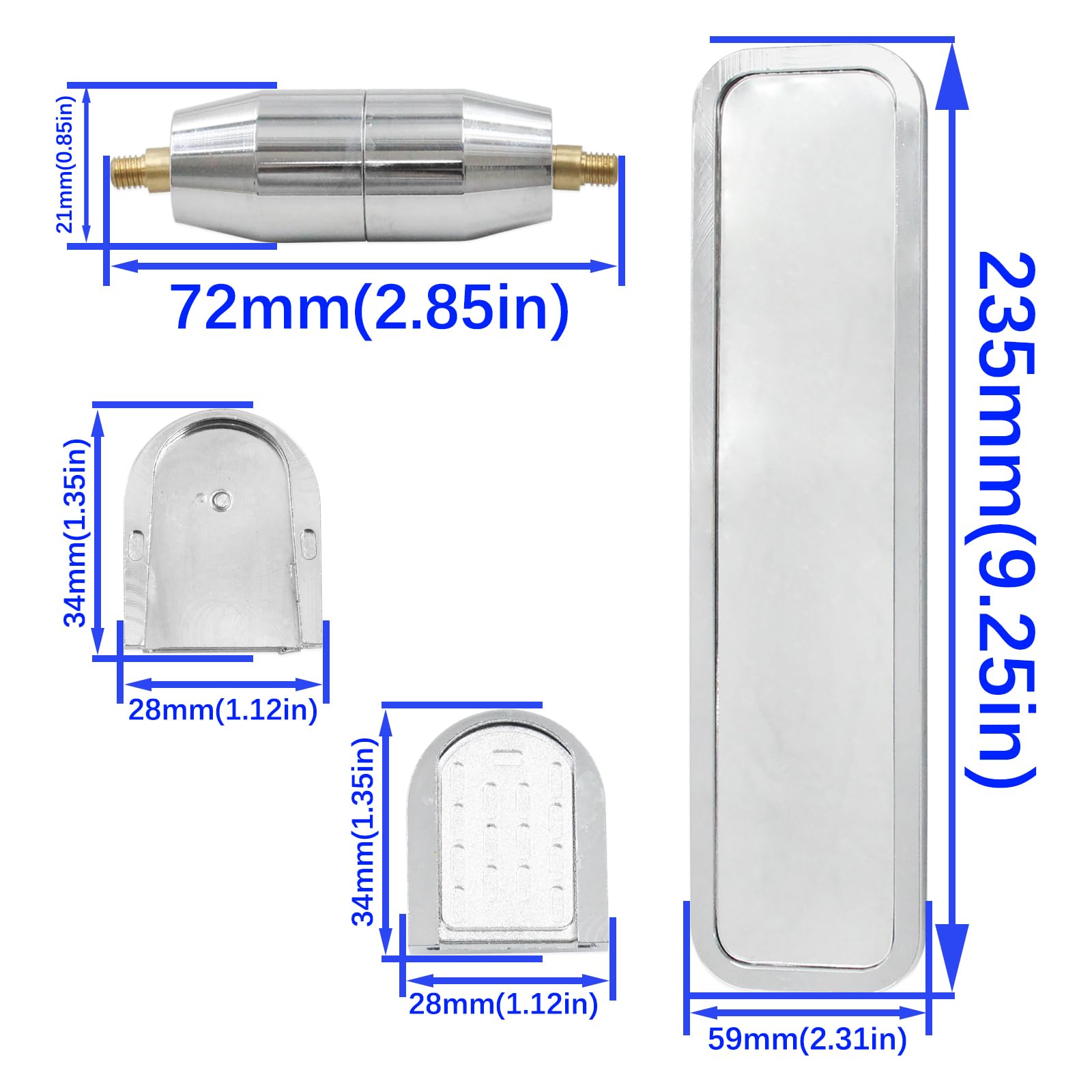 QGHAUC corrosion-resistant finish keeps mirror looking new.