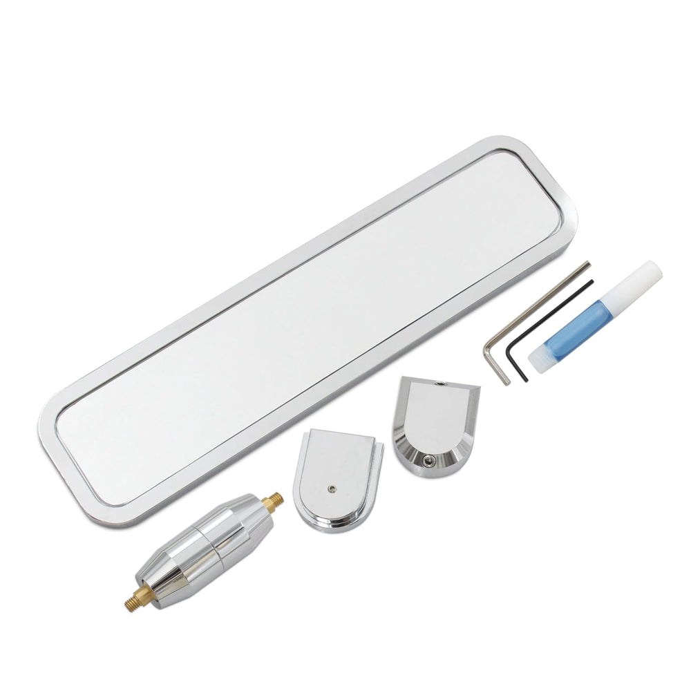 QGHAUC pivot ball mirror in polished aluminum for stable rear view.