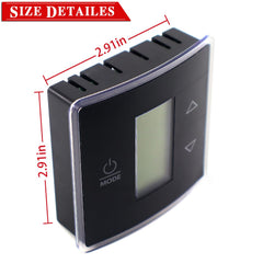 QHHR LCD display lit RV thermostat ready for use in low light conditions