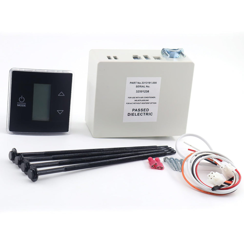 QHHR RV wall thermostat relay box back view with wiring connections for easy installation