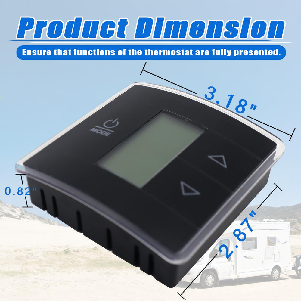 QHHR thermostat LCD display easily readable in low light conditions.