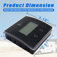 QHHR thermostat LCD display easily readable in low light conditions.