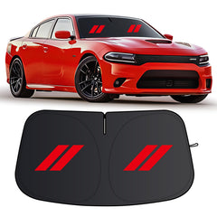 Qianjiang windshield sun shade for Dodge Charger front view blocks heat and UV.