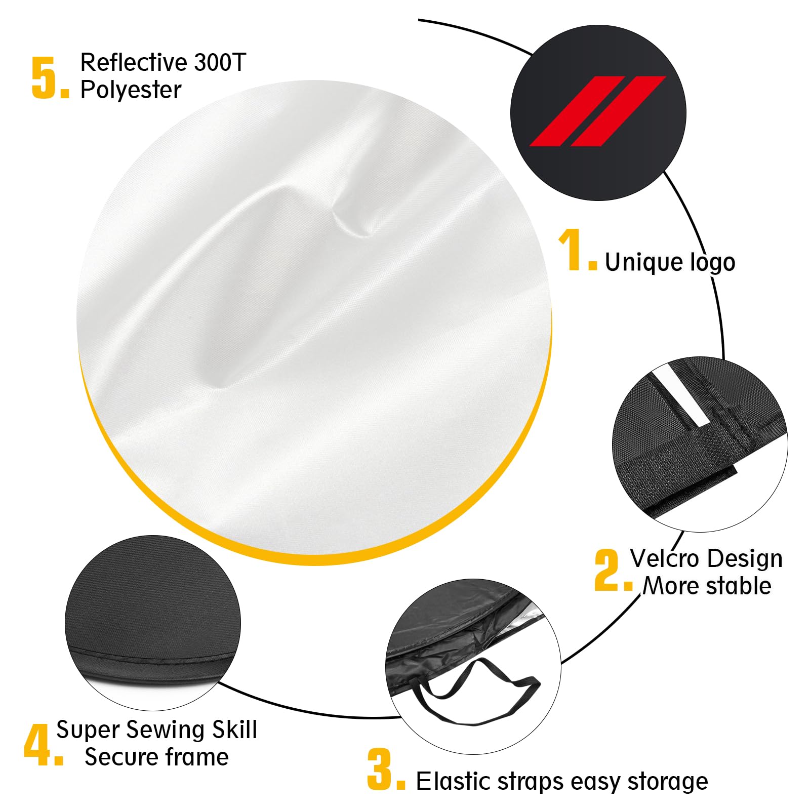 Qianjiang sun shade with reinforced steel frame maintains shape and durability.