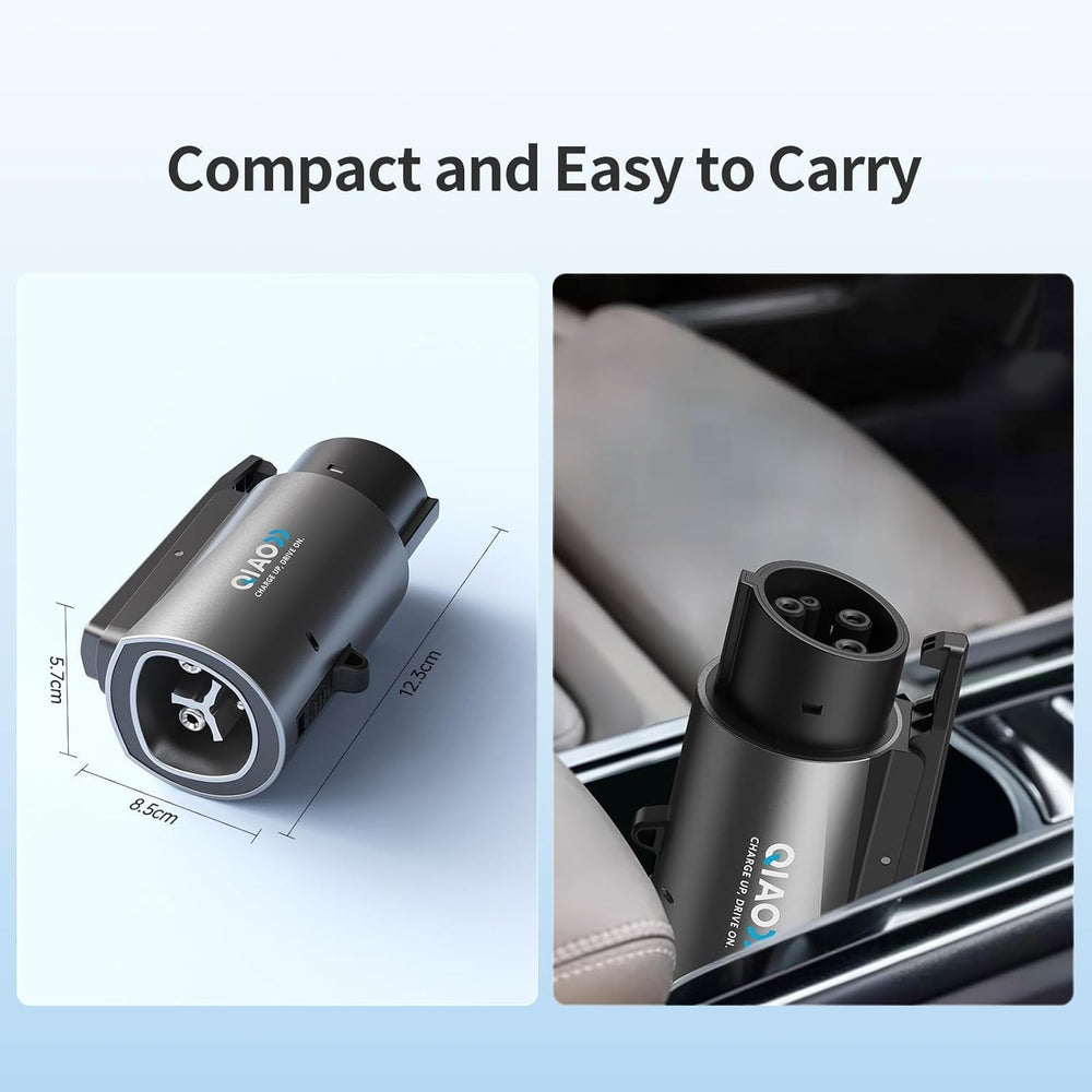 QIAO adapter compact design fits in glovebox or trunk