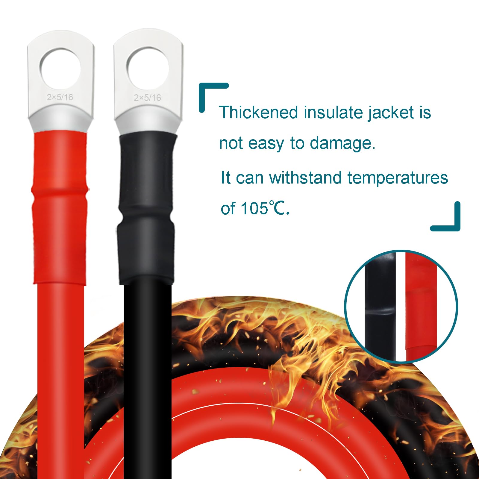 QIATOL battery cable ready for soldering and easy connections in automotive projects.