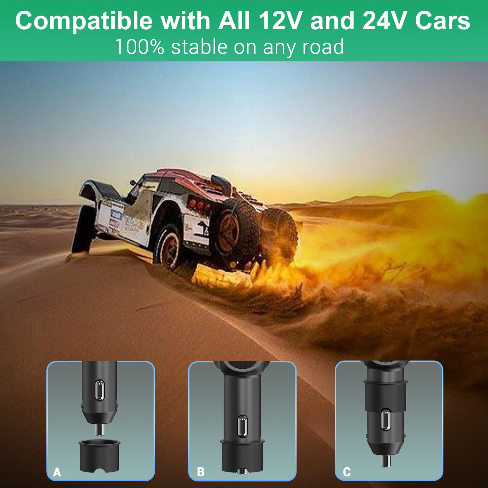 Qidoe 12V/24V DC sockets support GPS and dash cam setups