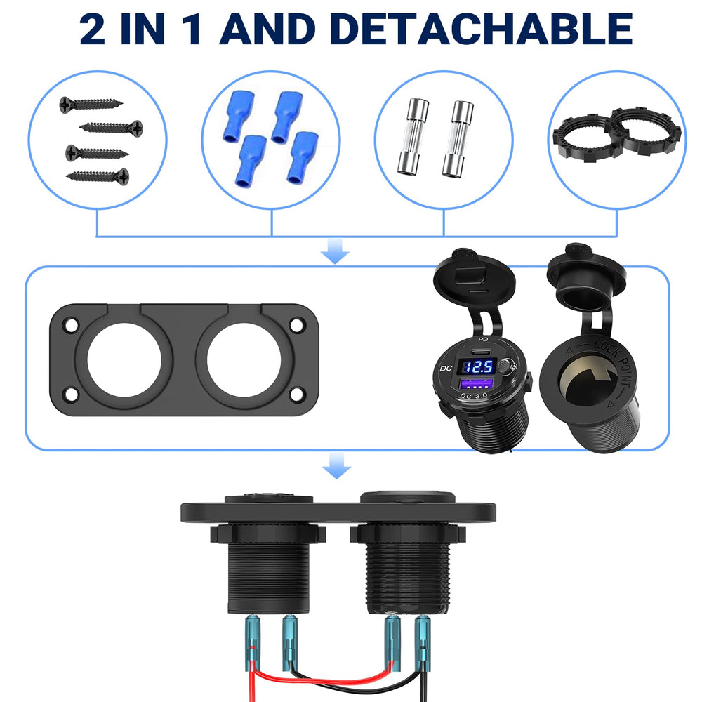 Qidoe 150W-300W 12V socket powers dashcams, GPS, and purifiers