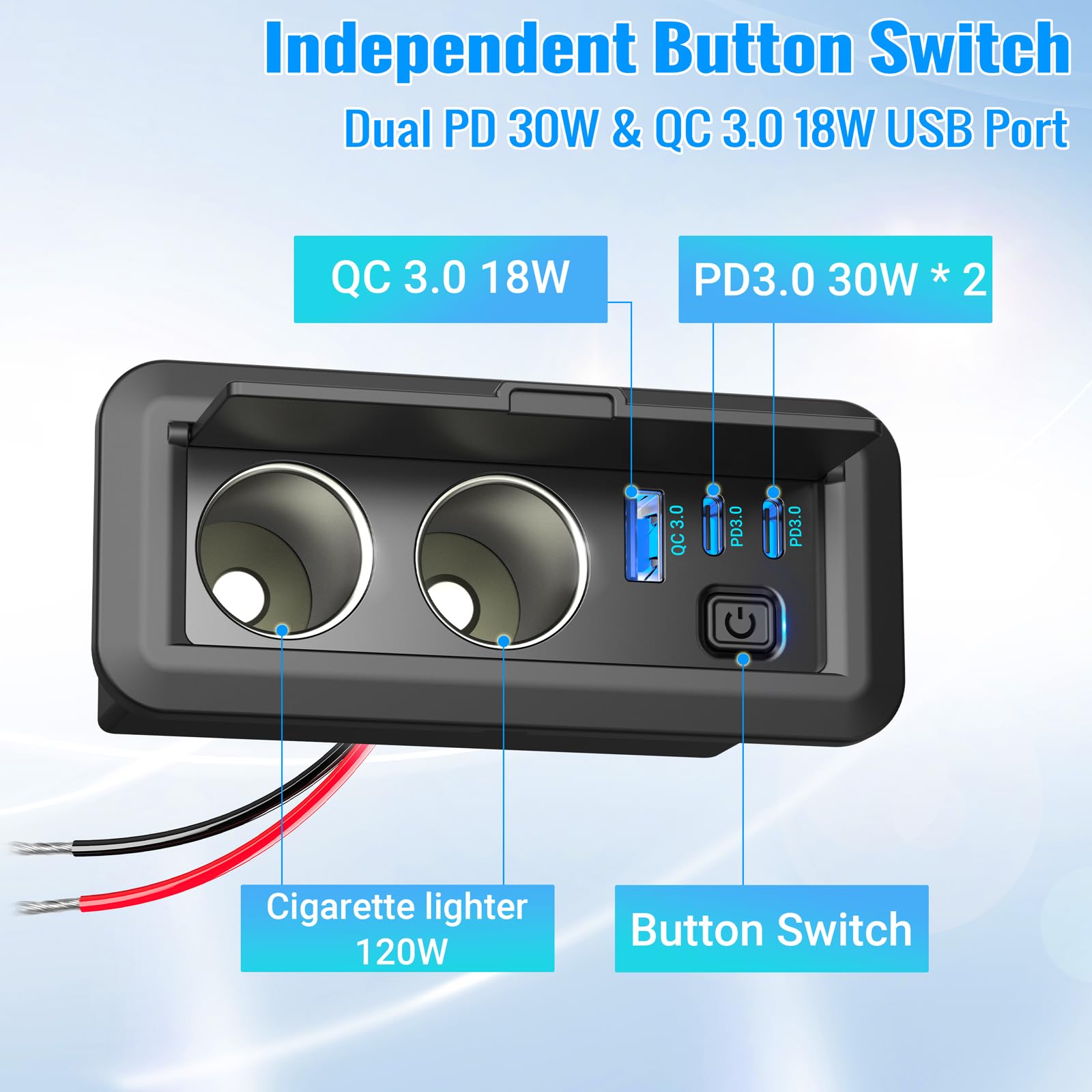 Qidoe 78W USB outlet triple-port cluster charging phones safely