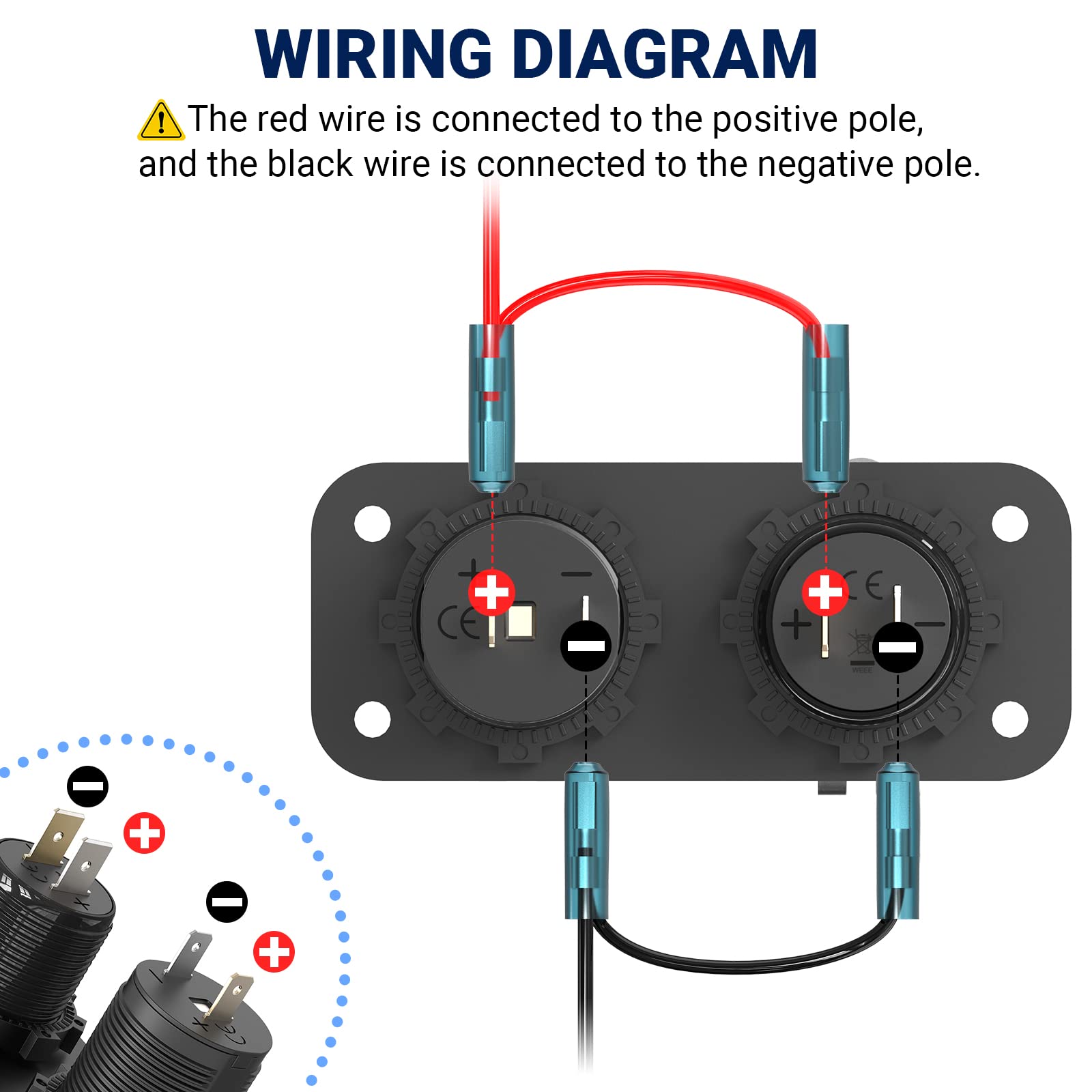 Qidoe LED voltmeter and power switch for clear status checks