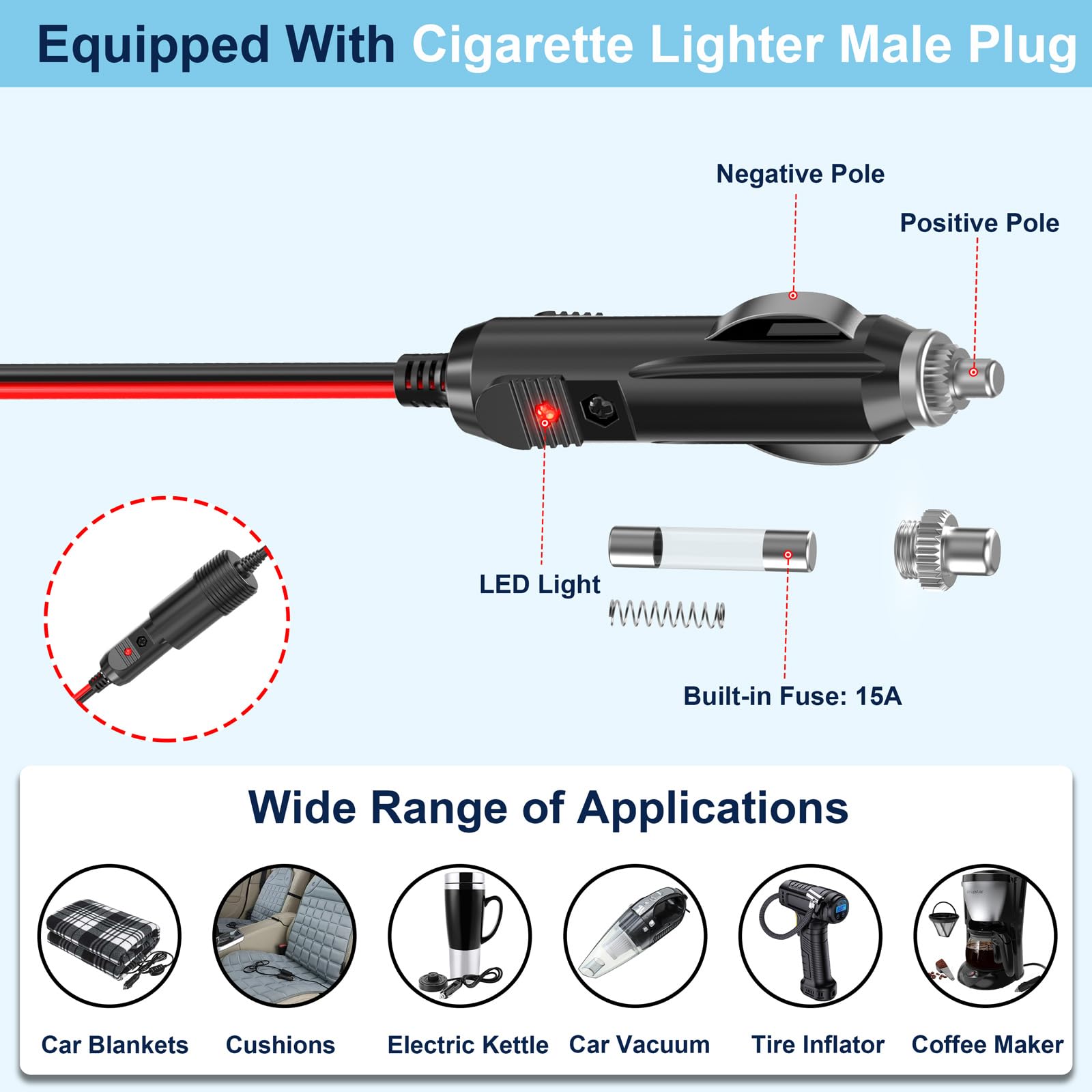 Qidoe QC18W USB ports provide quick charging for tablets and smart devices.