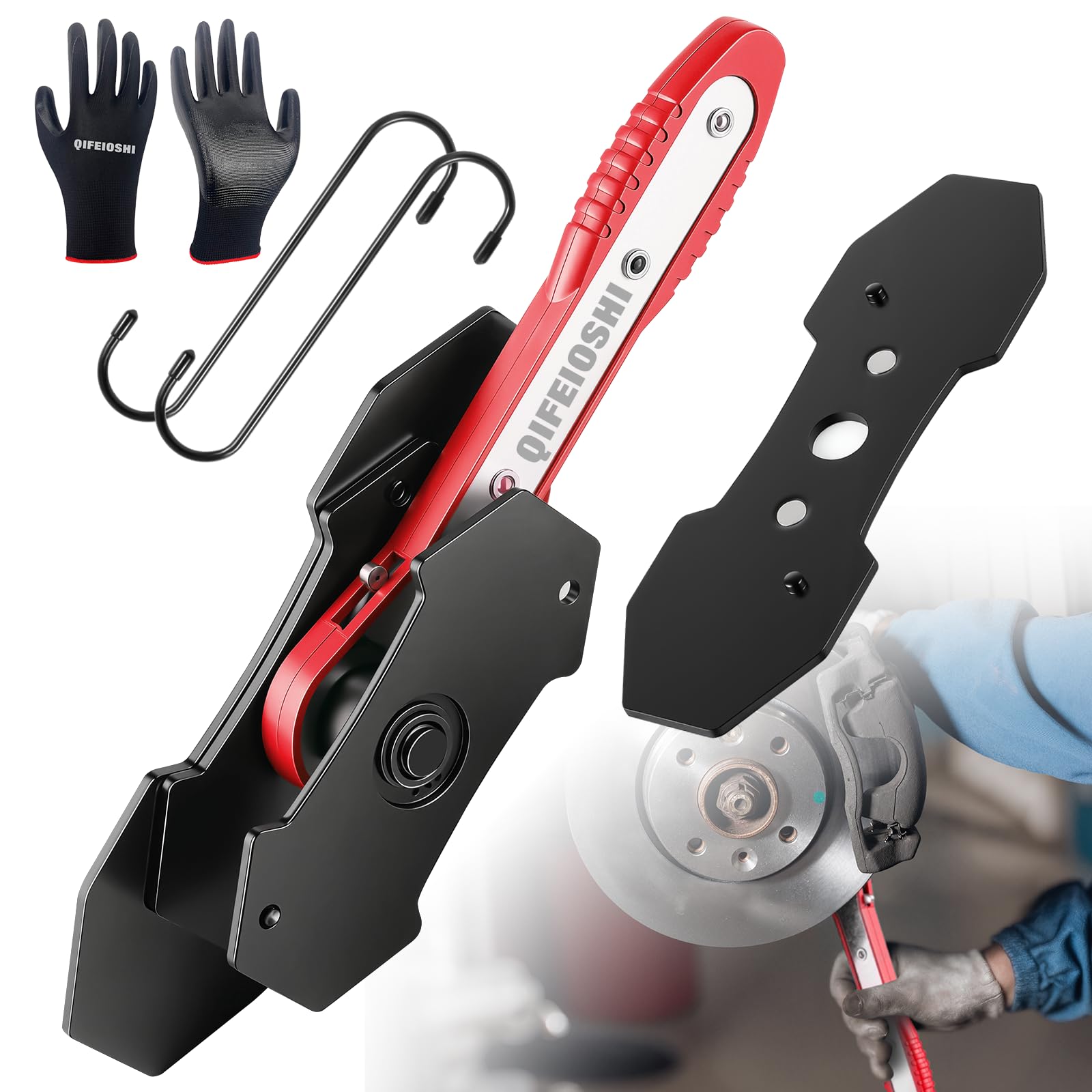 QIFEIOSHI brake caliper tool in action for quicker pad retraction