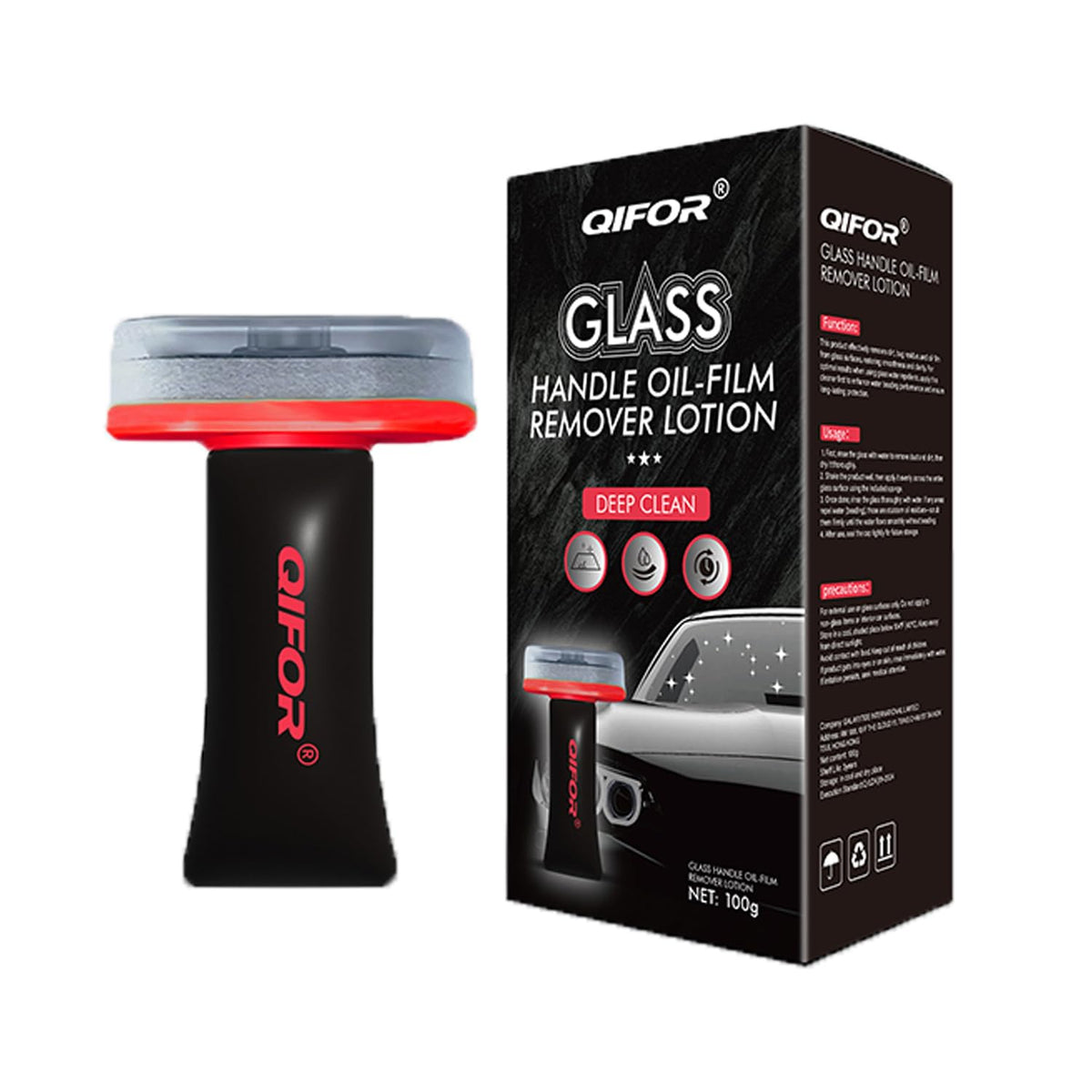 QIFOR Oil Film Remover bottle pour for easy windshield cleaning
