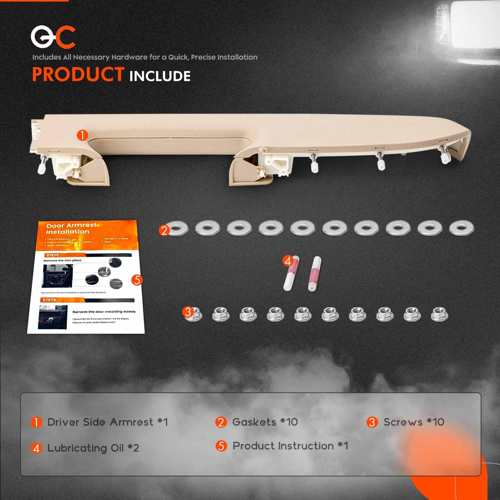 Qifusucc durable repair supports driver-side armrest longevity
