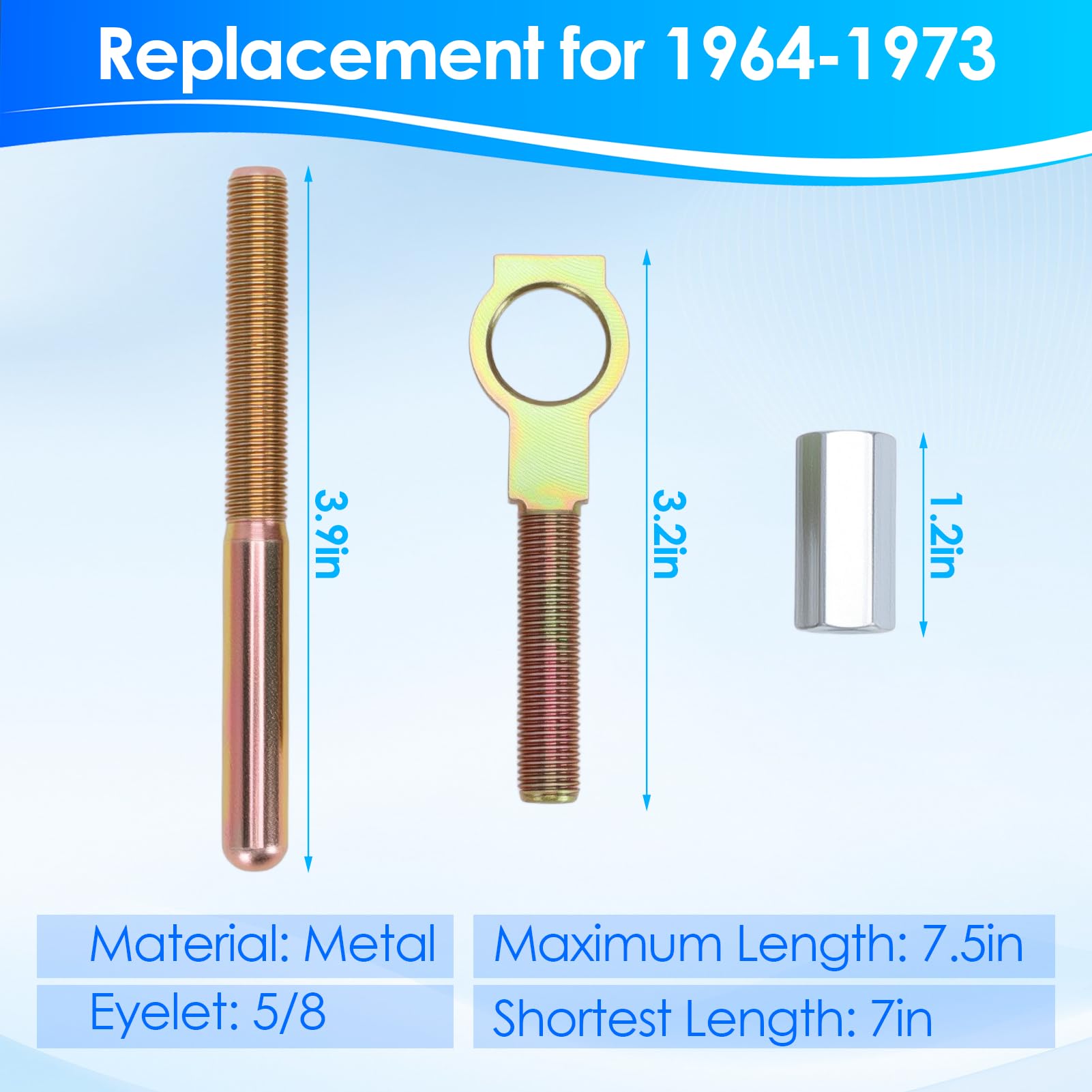 Qiilu adjustable push rod length 7 to 7.5 inches for precise brake pedal alignment.