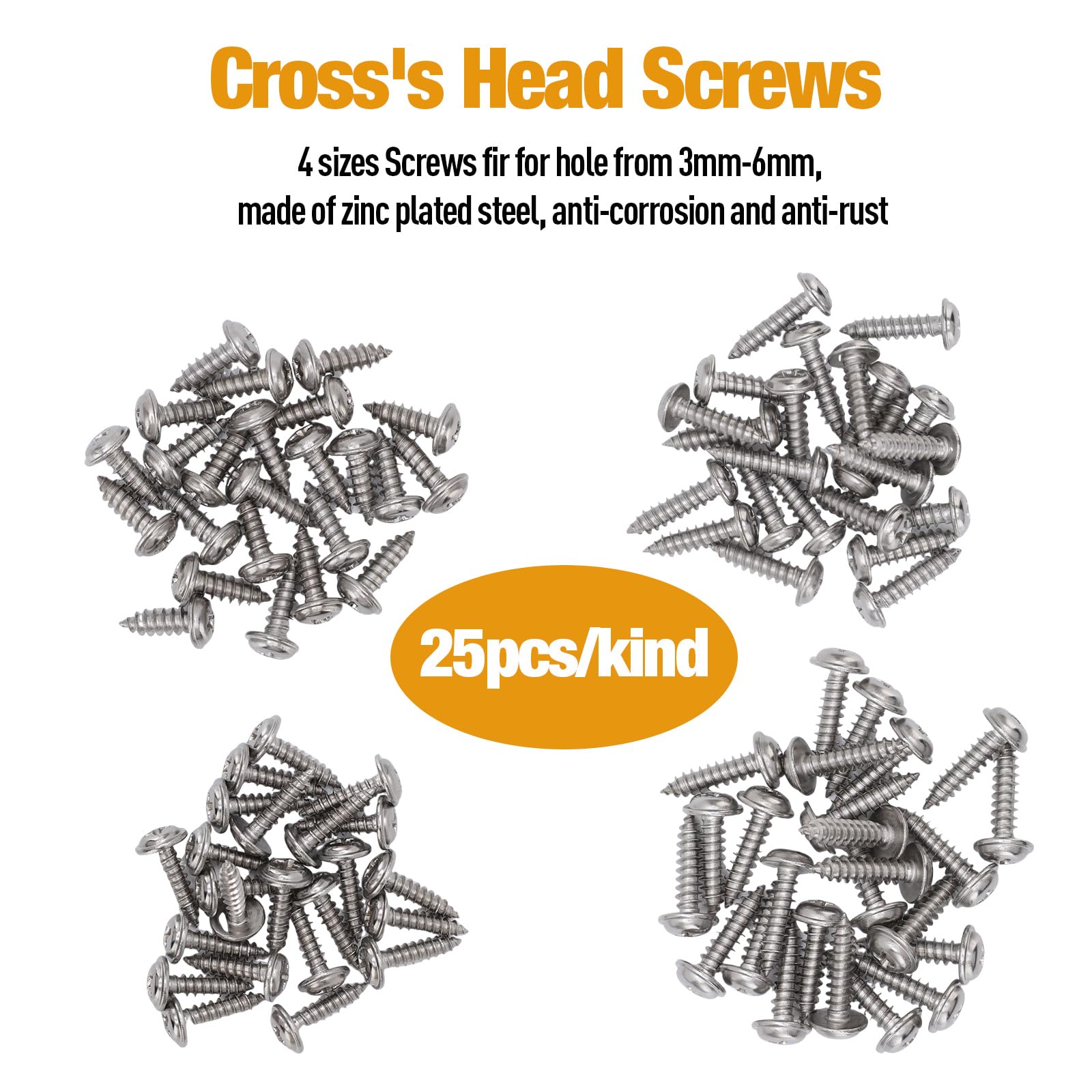 Qiilu M3/M4/M5 clip screws cover common sizes for versatile automotive mounting.