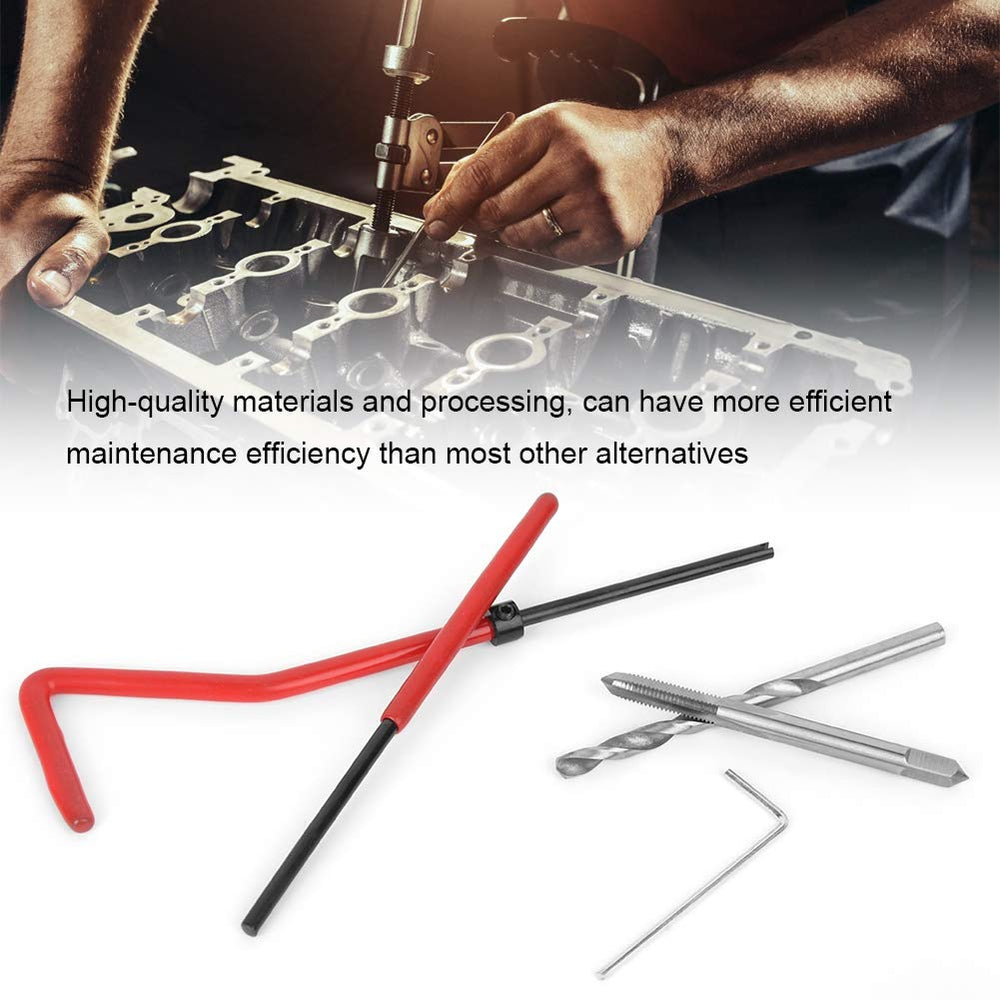 Qiilu M4 Helicoil kit restores damaged threads in metal housings.