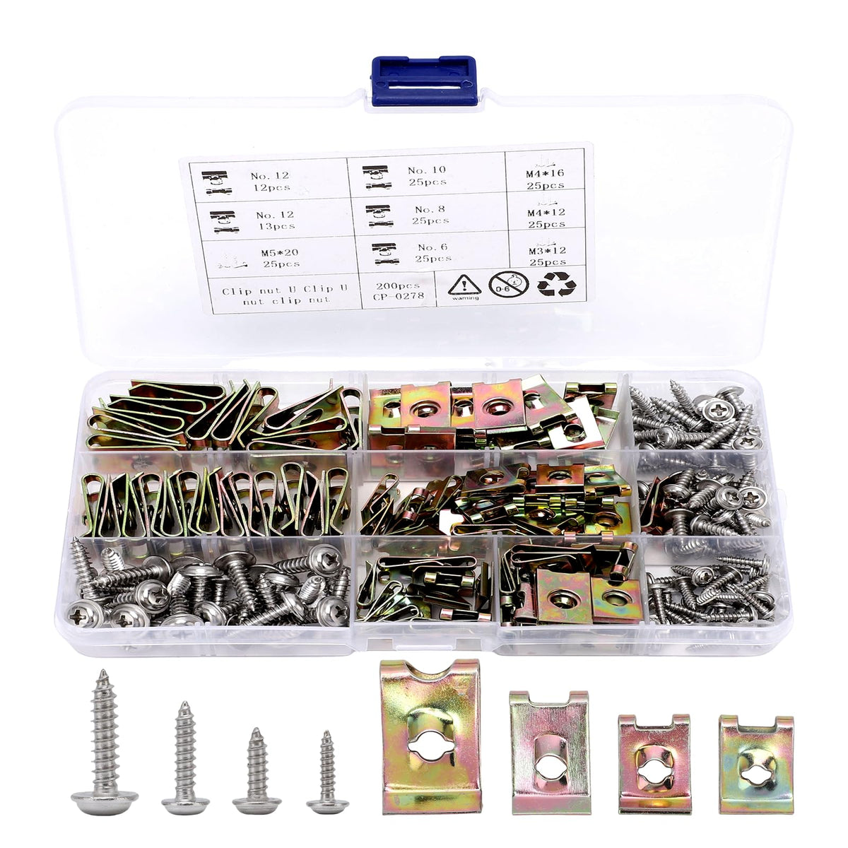 Qiilu U-clips set assembly securely anchors interior trims for durable fit.