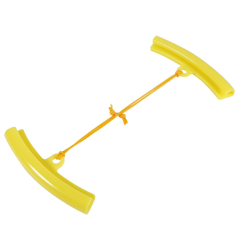 Qiilu wheel rim protector for ATV with bright yellow guard.