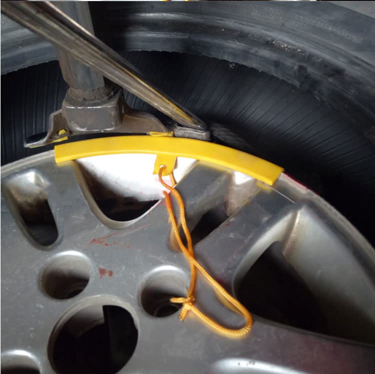 Qiilu wheel rim protector for motorcycle in yellow ready for use.