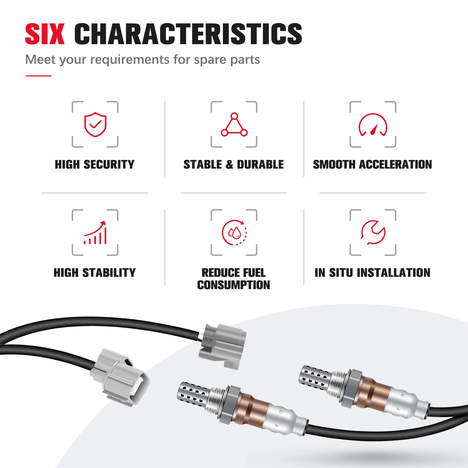 QIJIAUTO packaging and components for SG336 SG1861 O2 sensor set.